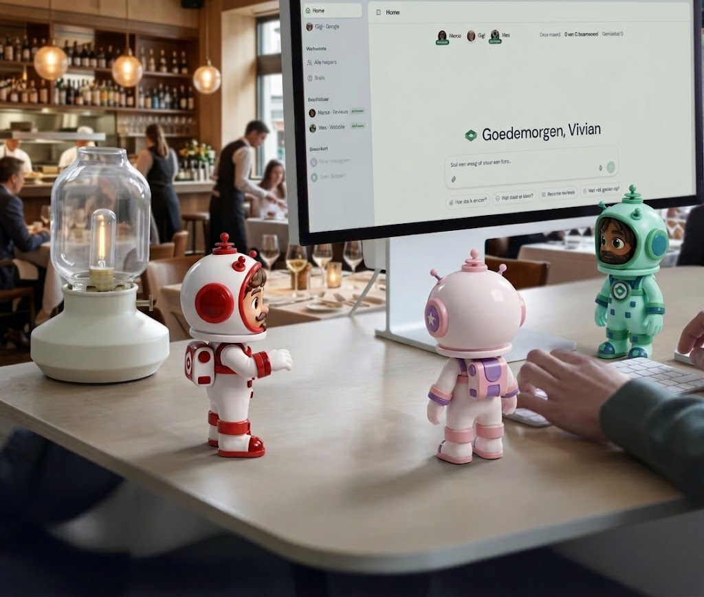 The After The Table team on a restaurant table with the dashboard