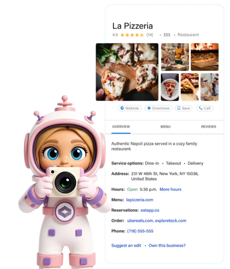 Gigi updating a Google Business Profile