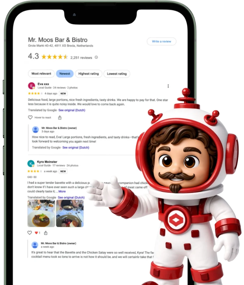 Marco replying to a Google review